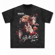 100% Cotton Retro Washed T-shirt Dwyane Wade, Sports & Leisure, Oversized Baju 100% Kain Kapas