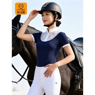 Yuemahui Summer Ladies Equestrian Top Short-Sleeved T-Shirt Equestrian Suit Children Riding Equipmen