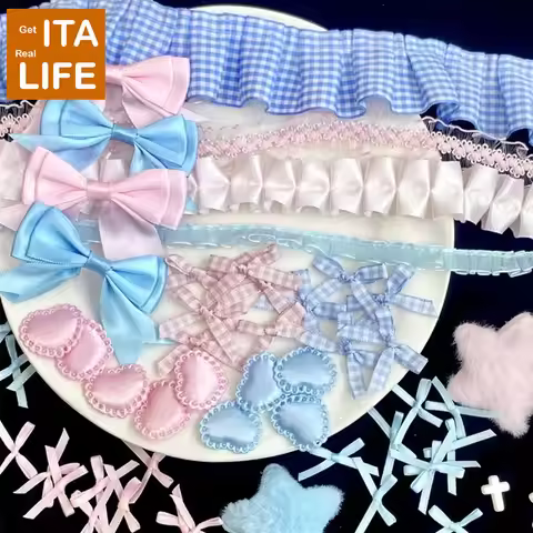 Italife Colorful Itabag Accessories Set for DIY Ita Bag Decoration Bow Heart Star Ribbon Lace Anime 