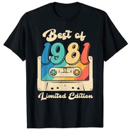 Retro Best of 1981 Cassette Tape 41th Birthday Decorations T-Shirt 80s Vintage Tee 41 Years Old Outf