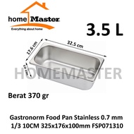 HomeMaster Gastronorm/Gastronom Food Pan Insert Chafing Dish Side Dish/ Buffet Stainless Steel Servi