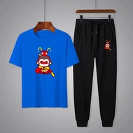 (Set) BK352+KU337 Short-Sleeved T-Shirt + Long Pants. It Is A 2-Piece Set For Adults And Older Child