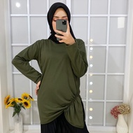 Mybamus Nixie Side Wrinkle Tops Army M16282 R79S5 - Muslim Tops
