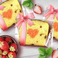 【桃德先生手工布朗尼專賣】緞帶-草莓煉乳藏心磅蛋糕