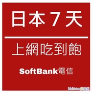 日本SoftBank 7天 上網卡 日本 網卡 SIM卡 無限上網 日本網卡 吃到飽
