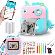 Instant Print Camera for Kids,Inkless Sticker Printer for Girls Boys Age 3-12, 20MP HD Digital Video