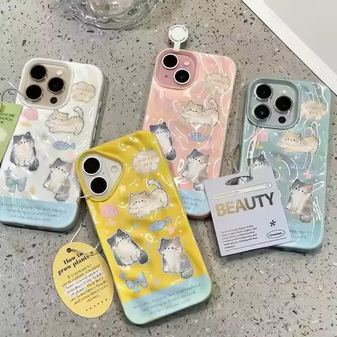 Cat Star 3D Meteorite Phone Case For OPPO F19 F17 Pro A7 2018 A12E Reno 6 4 Lite 4F 5G 4G Cartoon Gl
