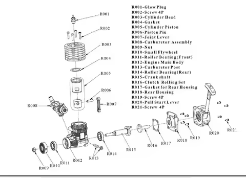 HSP 02060 Purple VX 18 Engine 2.74cc Pull Starter 1:10 Nitro Car Buggy EG630 R008 R020 R025 R005