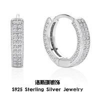 Stone Ear Simple Men Women Full Micro-Inlaid Version Earrings Round Hoop Fashion Earrings Unique Dia