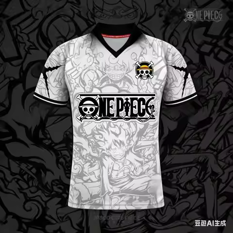 2026 One Piece Luffy Anime T-Shirt Vintage Baseball Jersey Style Men Women 3D Full Print Y2k Streetw