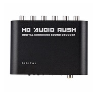 Digital to Analog 5.1 Channel Stereo AC3 Audio DAC Converter Optical SPDIF Coaxial AUX 3.5Mm to 6RCA
