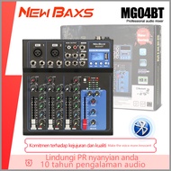 NewBaxs มิกเซอร์มืออาชีพ 4ช่อง MG04BT สัญญาณ USB เครื่องขยายเสียง KTV เครื่องขยายเสียงสำหรับการแสดงบ