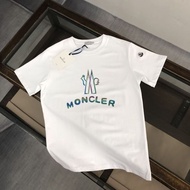 Mo * ier Summer Short-Sleeved T-Shirt Letter Printing Men Women Casual Pure Cotton Loose Round Neck 