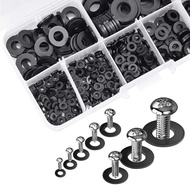 [FL]❤500PCS Nylon Flat Washers Thick Flat Sealing Black Plastic Washers Form M2-M10