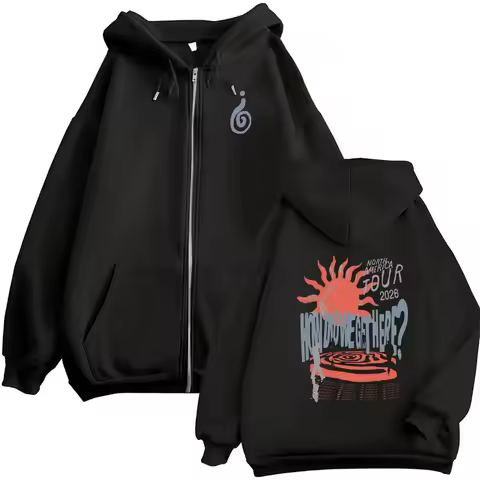 Louis Tomlinson How Did We Get Here Tour 2026 Zipper Hoodie Men Women Hip Hop Fashion Retro Pullover