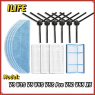 For ILIFE V3 V3S V5 V5S V5S Pro V50 V55 X5 Robot Vacuum Cleaner Parts Side Brush Hepa Filter Mop Clo