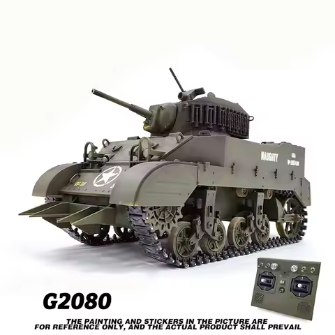 1/16 RC Tank M5A1 Light Tank Model 2.4G Military Vehicle Remote Control Crawler Car Battle Tanks Mod