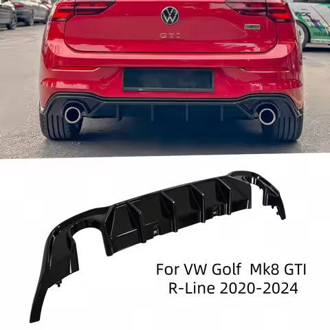 For Volkswagen Golf GTI Mk8 GTI R-Line 2020-2024 Gloss Black Maxton Style Car Rear Valance Car Rear 