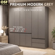 ✨Modern Almari Swing Door Wardrobe✨8x8ft / 8x9ft Height/ Premium Grey/