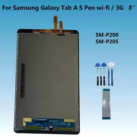 A+ For Samsung Galaxy Tab A S Pen Wi-Fi 3G SM-P200 SM-P205 P200 P205 8" LCD Display Touch Screen Dig