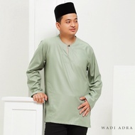 Kurta Adam Wadi Adra | Mens Modern Kurta Regular Fit Long Sleeve | Kurta Raya Tanpa Kolar | Baju Kur