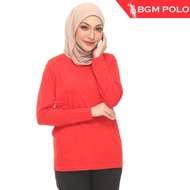 BGM POLO Women's Plain Long Sleeve Round Neck T-Shirt BP-MWPLS008-MX