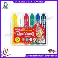 Amos Face Deco Crayon 6col FD5PC6