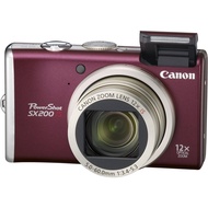 【Excellent】 Canon PowerShot SX200 IS Digital Camera, Red (PSSX200IS(RE))