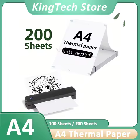 100/200 Sheets A4 Thermal Printer Paper 210mm, 70g Economic Quick-Dry Folded Paper, High Durability 