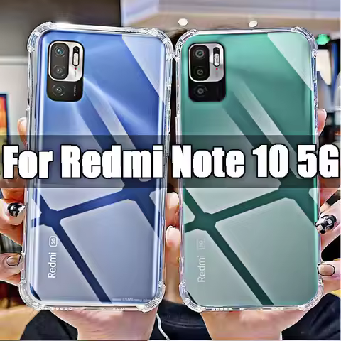 Soft Silicone Shockproof Clear Case for Xiaomi Redmi Note 10 5G TPU Transparent Covers Shell for Red