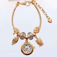 Jam Tangan Gelang Wanita Titanium Modis Perhiasan Display Quartz Lengkap Liontin Mewah