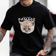 Emotional Damage Crying Cat Graphic T-Shirt for Men - Funny Cute Animal Design, Soft Cotton Tee, Cas