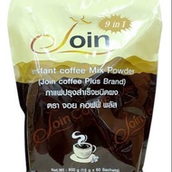 จอย คอฟฟี่ พลัส 9 in 1 Join instant coffee mix powder มี 60 ซอง กาแฟปรุงสำเร็จ ตรา จอย คอฟฟี่ พลัส มีสารสกัดจากโสม ถั่วขาว คอลลาเจน โครเมี่ยม 1 ซองมี 15 กรัม