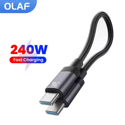Olaf 15CM 20CM 240W Type C To Type C Short Cable 6A Fast Charging Cable PD3.1 USB C Cable For iPhone