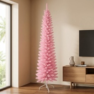 Pink Xmas Tree Pencil Slim Christmas Tree Denser Leaves 4-7FT