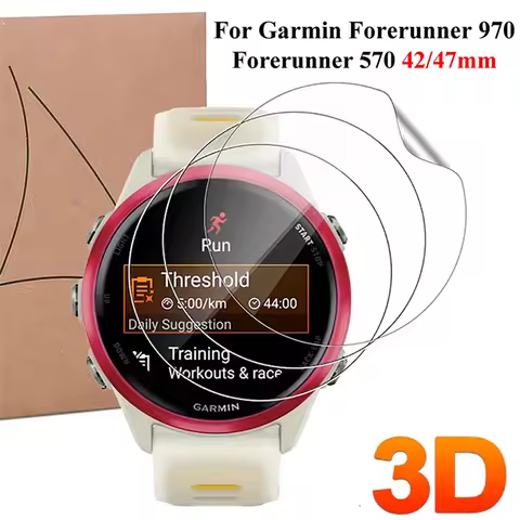 Soft Hydrogel Film For Garmin Forerunner 970 570 47mm 42mm TPU Anti-scratch Screen Protector Not Gla