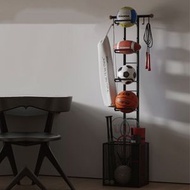 全城熱賣 - 運動器材白色收納架 碳鋼瑜伽墊置物架 健身房籃球落地式鐵藝架 2（平行進口）