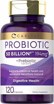 ▶$1 Shop Coupon◀  Probiotics 50 Billion CFUs | 120 Capsules | with Prebiotics for Women &amp; Men | Non-