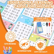 🔥15 Math Flash Card Set book  Erasable multiplication card, children's math enlightenment teaching t