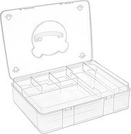 Tosnail 12.8" x 9" Large 2 Tiers Plastic Craft Organizer Box Storage Container with Removable Tray, 