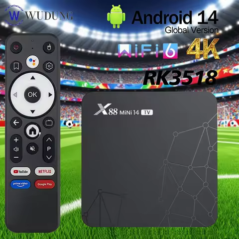 Original X88 Mini 14 TV Android 14 Smart TV BOX RK3518 Quad Core 4K HD BT TVBOX 2.4G&5G Dual Wifi Me