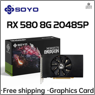 Luann การ์ดจอ SOYORX580 AMD Radeon 2048SP 8G การ์ดวิดีโอ DVI อินเทอร์เฟซเดียว256bit GDDR5สำหรับเดสก์
