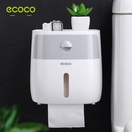 Ecoco Waterproof Toilet Paper Holder, Bathroom Shelf for Wallpaper Storage with 2 Drawers Eco MKS044