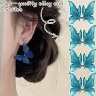 1/2 Pairs Gradient Blue Ice Butterfly Earrings - Elegant INS Butterfly Wings Earrings - Fashion Kore