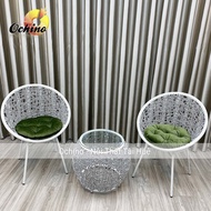 (FREE SHIP) Bộ Bàn Ghế Ban Công Nhựa Giả Mây Chất Putin Sợi To Cao Cấp (Hình Thật Shop Chụp)