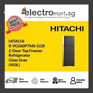 HITACHI R-VG560P7MS-GGR TOP FREEZER FRIDGE 450L - GLASS GRAY