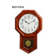 RHYTHM Brown Wooden Pendulum Analog Wall Clock CMJ501FR06