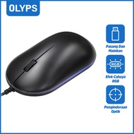 【OLYPS】 Mouse USB Wired 1000 DPI for Laptop/PC/All-in-One/Smart TV