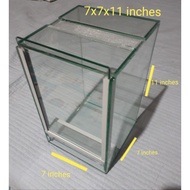 glass enclosure for tarantula and pets 7x7x11 inches
