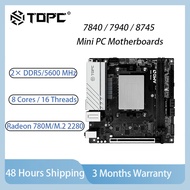 TOPC 7840HS/7940HS/8745HS Motherboard DDR5 Mini ITX Motherboard M.2 2280 PCIe 4.0 USB4 WiFi 6E